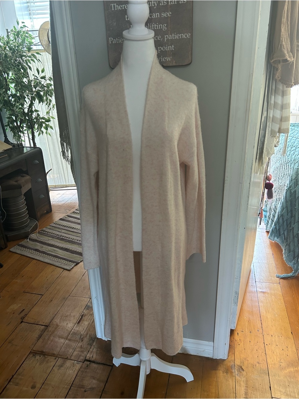 Collection B Long Open-Front Cardigan - Blush